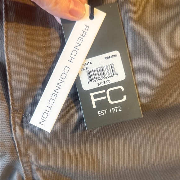 French Connection Tan Slim Straight Pants - Picture 3 of 5